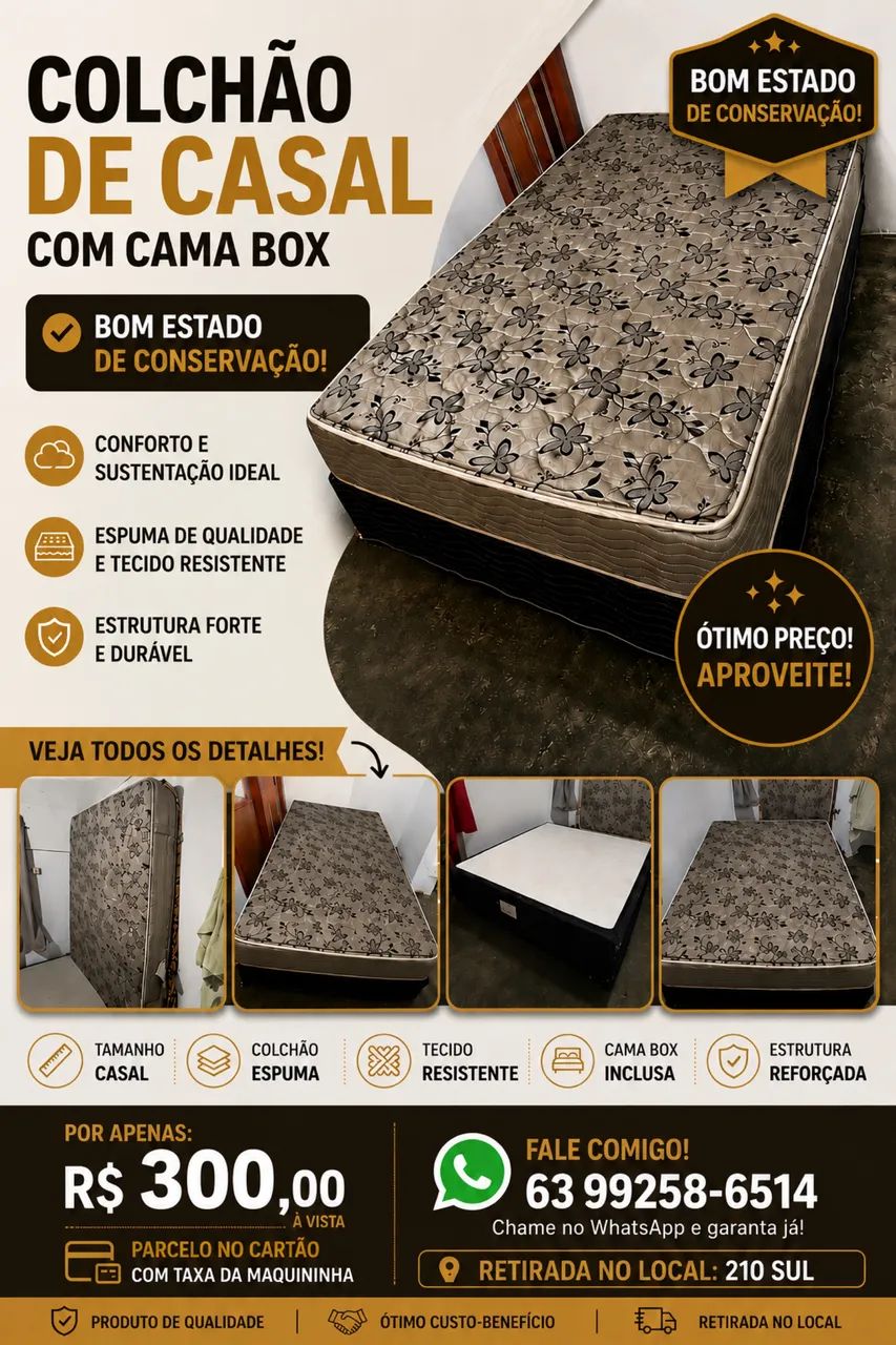 Colchão + Cama Box de Casal 