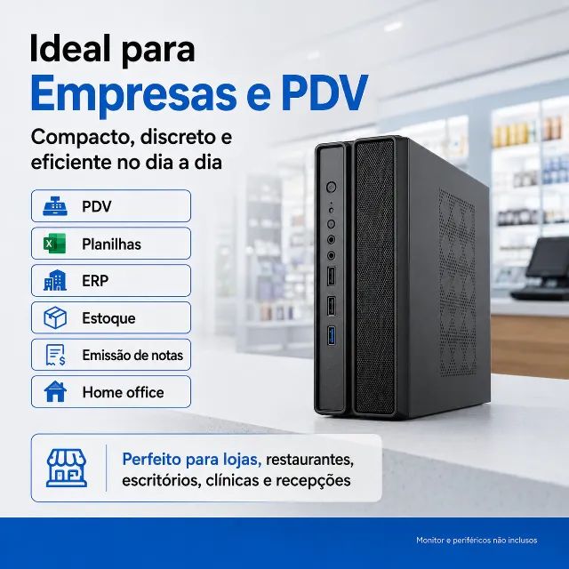 PC Compacto i3-12100 8GB SSD Windows 11 Pronto para Uso - Foto 2