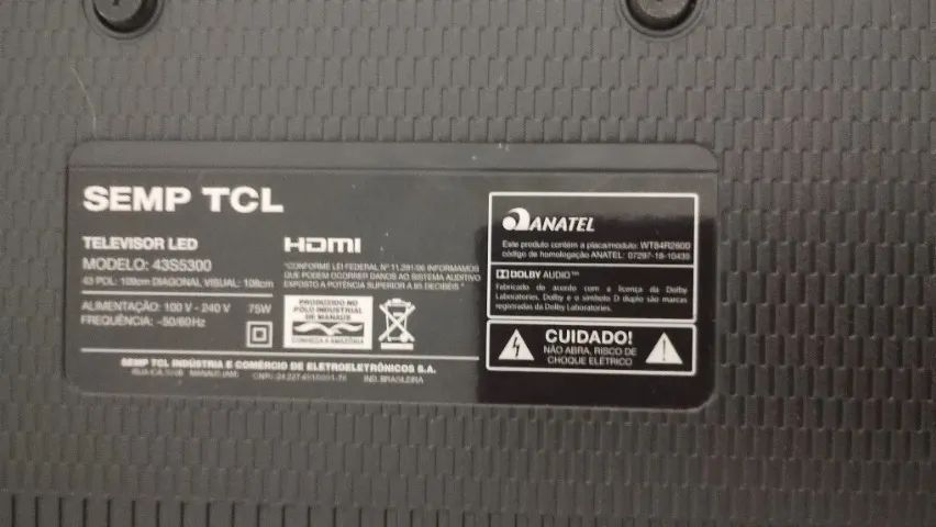Tv modelo 43 polegadas SEMP TCL 43S5300 a venda para retirada das PEÇAS dela. - Foto 2