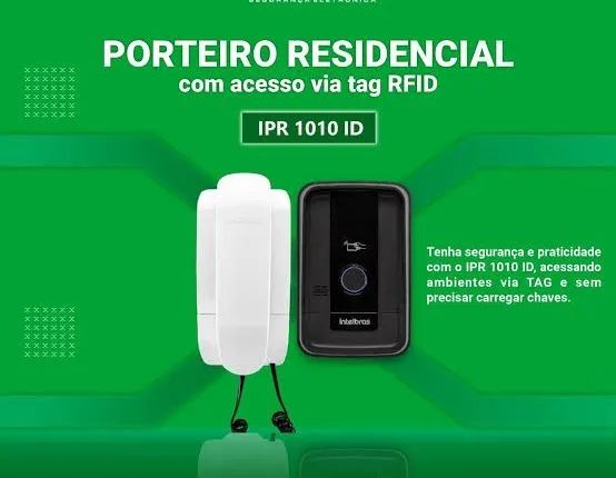 'PORTEIRO ELETRÔNICO (interfone) INTELBRAS IPR 1010 ID; Kit completo instalado'