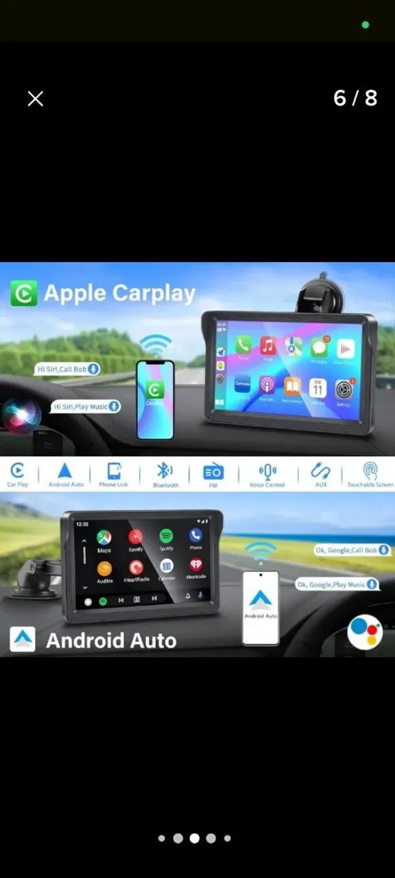 Tela multimídia com carplay e Android Auto - Não precisa instalar - Nova - Foto 3