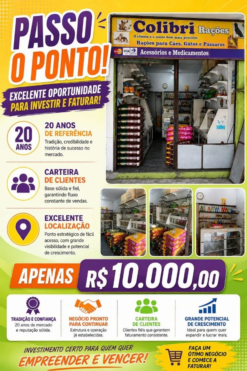 Loja pode ser modificada para bar e lanchonete,loja de material elétrico e hidráulico etc