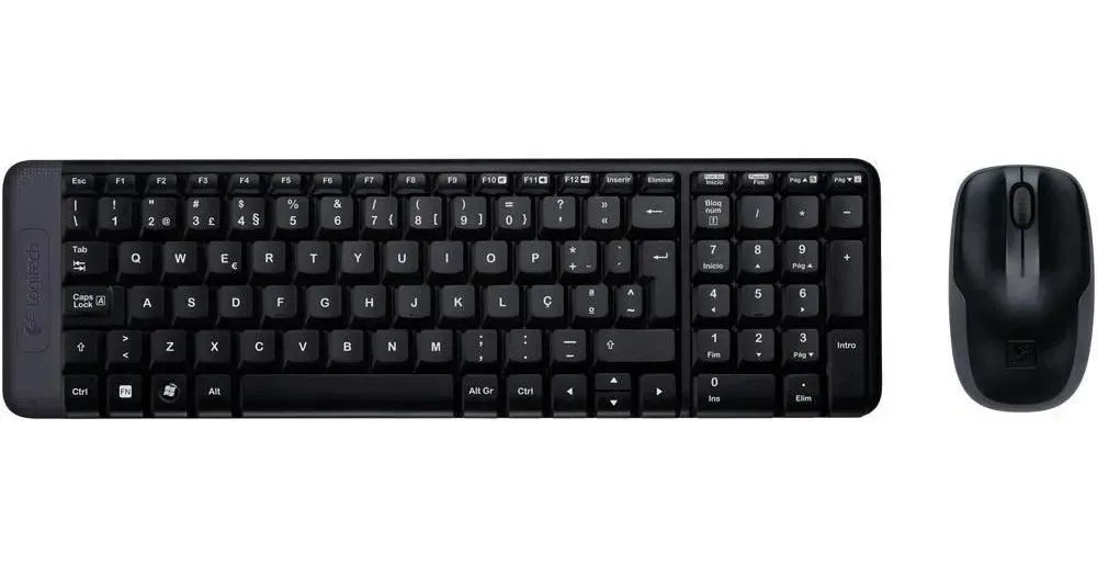 Teclado E Mouse Wireless Logitech  - Modelo MK220  - Preto - Sem Fio 