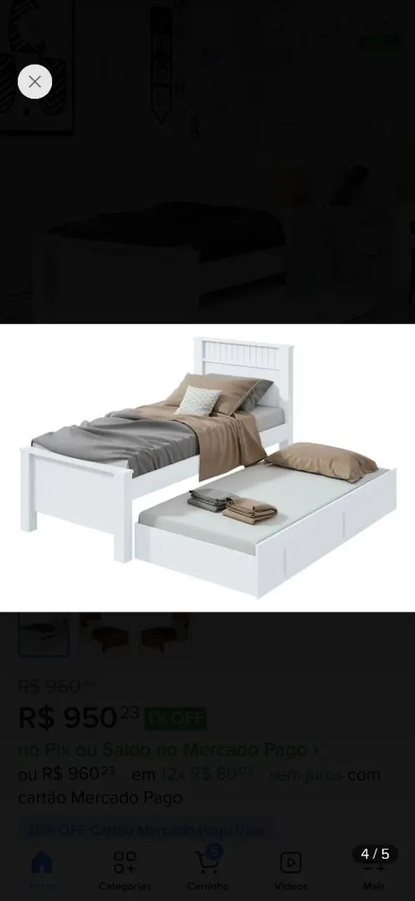 Cama de solteiro com auxiliar  - Foto 3
