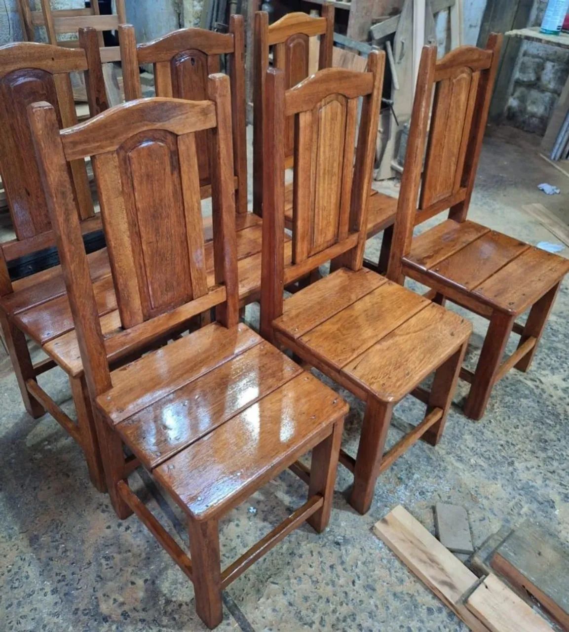 Conjunto 6 cadeiras madeira maciça  - Foto 2