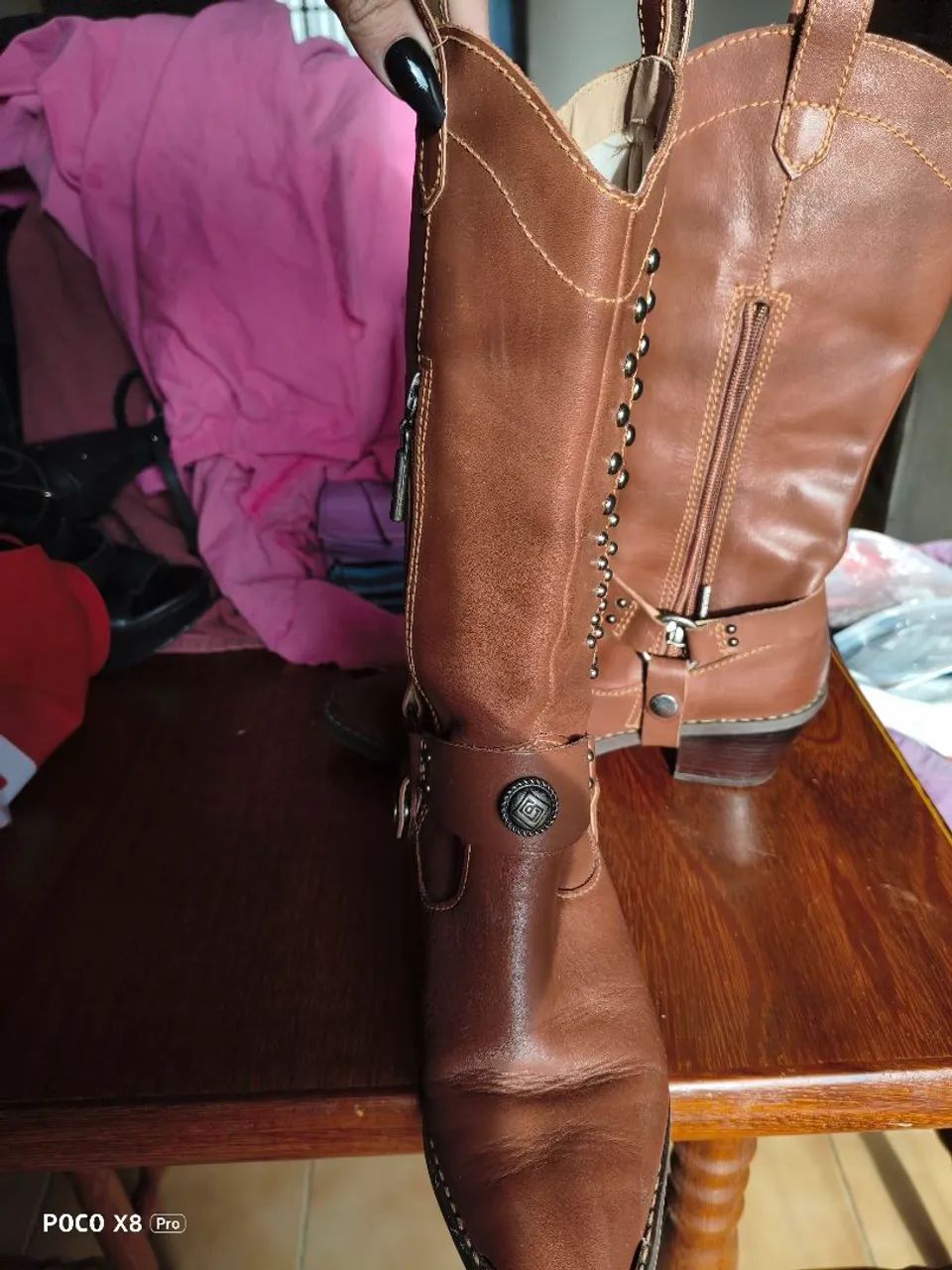 Bota tm 35 lança perfume couro legítimo nova - Foto 3