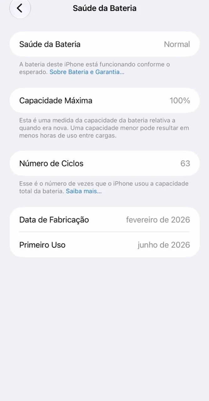iPhone 17 Pro Max - Apenas 63 ciclos 100% - garantia até 06/2027 - Foto 2