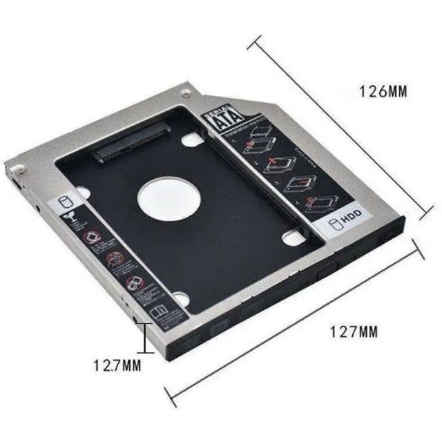 Adaptador Case Caddy 2º Hd Ssd/dvd P/notebook 12mm 12,7mm - Foto 2