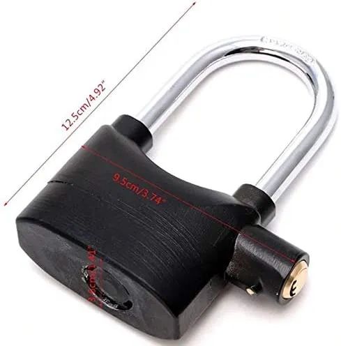 Cadeado com Alarme Sirene Grande Anti furto 110db Som Alto Segurança *ENTREGA GRÁTIS* - Foto 5