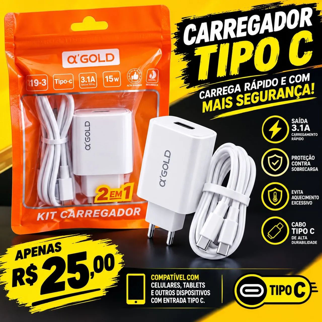 Carregador tipo c