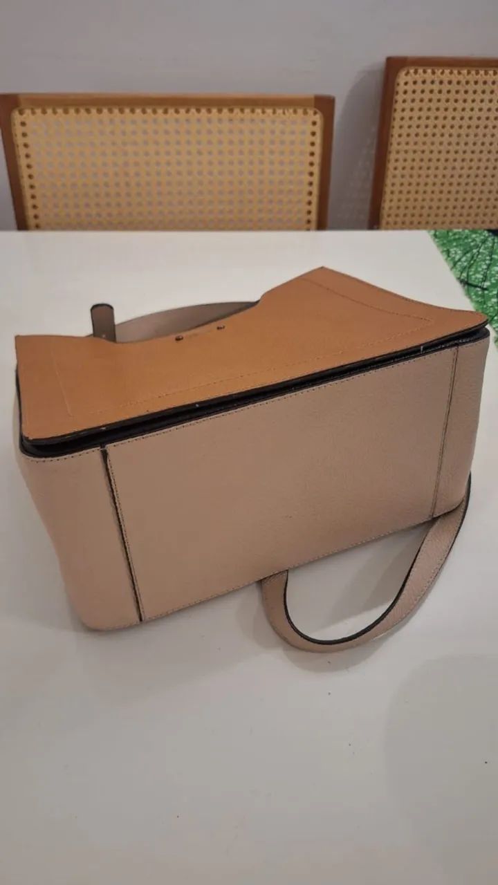 Bolsa de couro arezzo bege - Foto 4