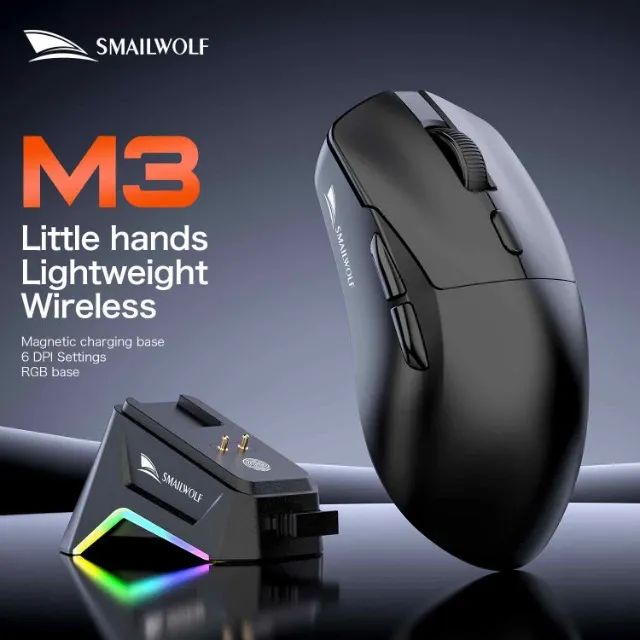 Mouse Gamer Smailwolf M3 PRO  Sensor 3311 Tri Mode com Base de Carregamento - Foto 5