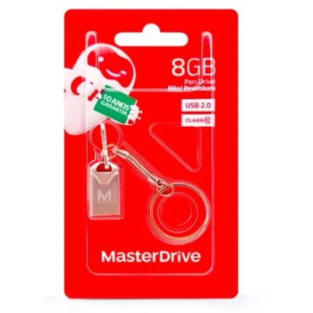 PEN DRIVE 8GB MINI PREMIUM USB 2.0 MASTERDRIVE, 10 UNIDADES