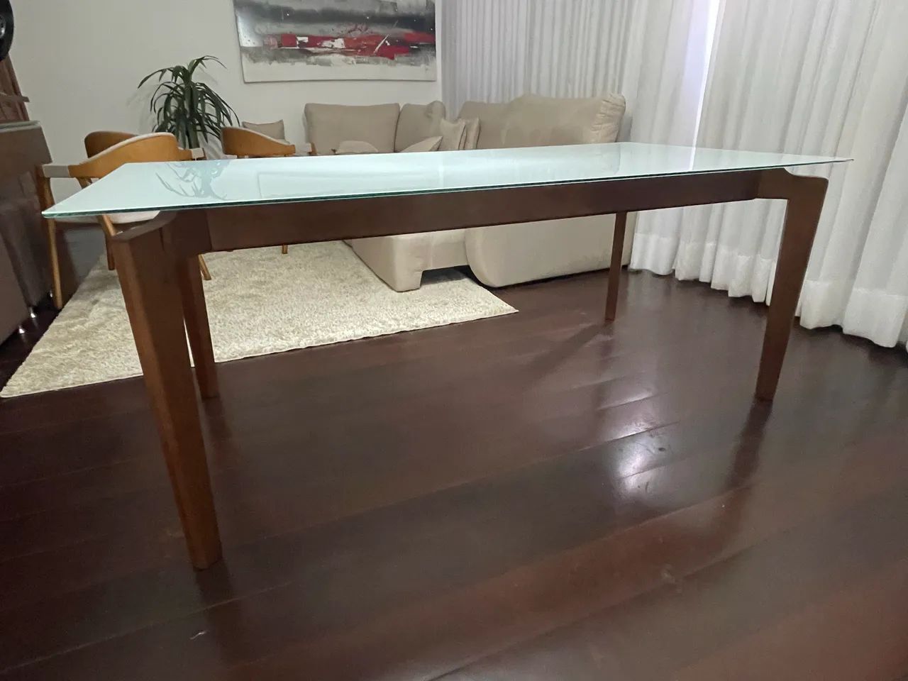 Mesa pé madeira maciça  - Foto 3