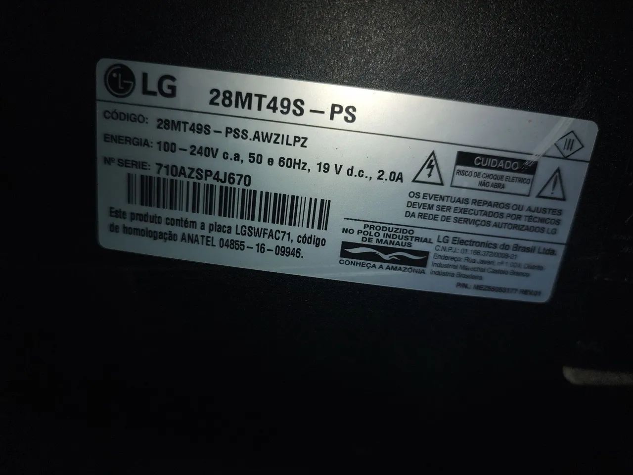 Tv LG 28 polegadas tela quebrada - Foto 2