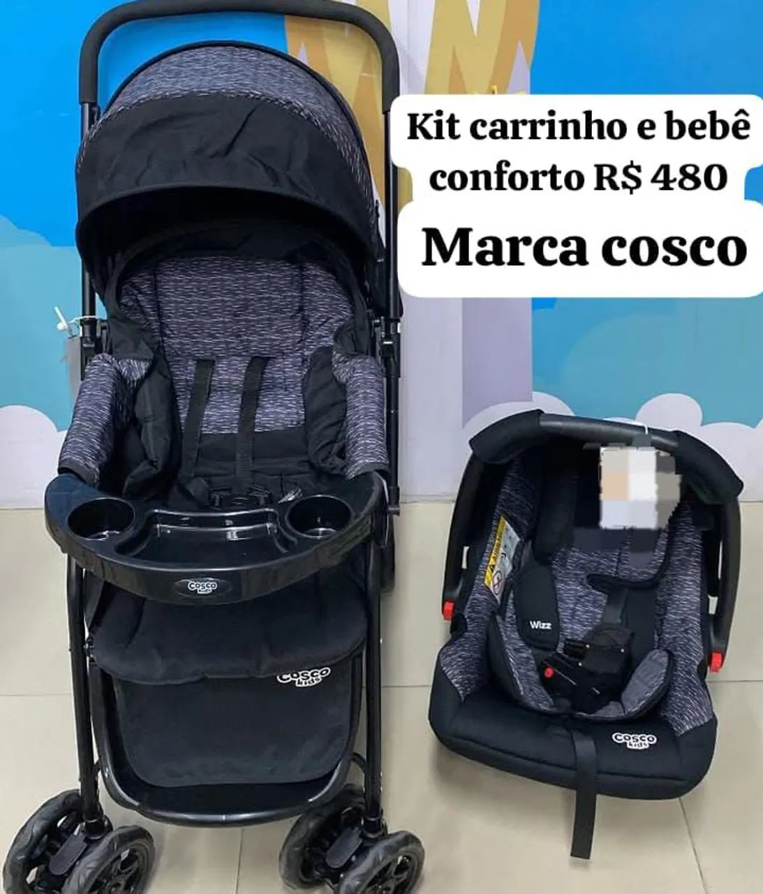 Kit carrinho e bebê conforto