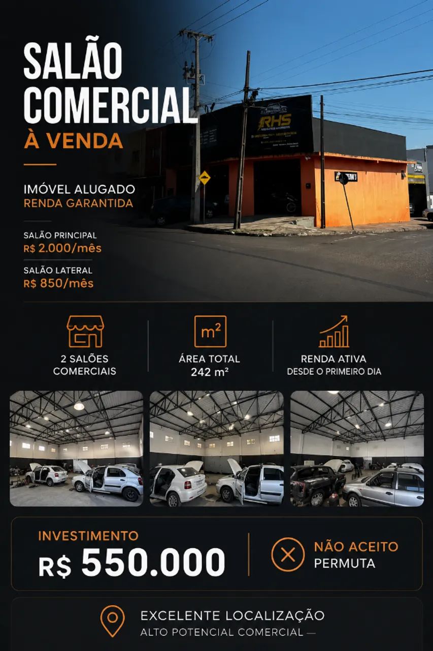 Salão Comercial 242m² de Esquina - Arapongas - Foto 3