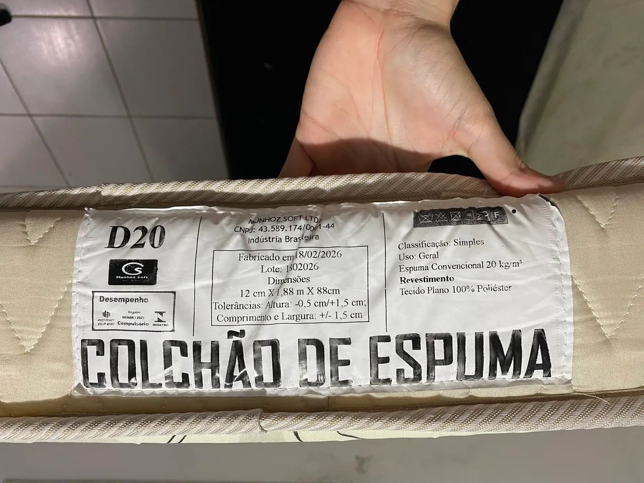 Colchão de solteiro Espuma D20  - Foto 3