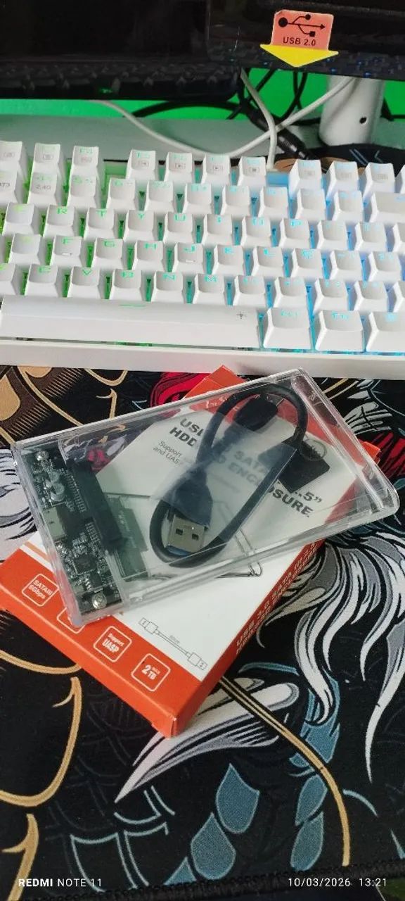 CASE DE HD NOVA TRANSPARENTE ANJ.GG USB 3.0 - Foto 4
