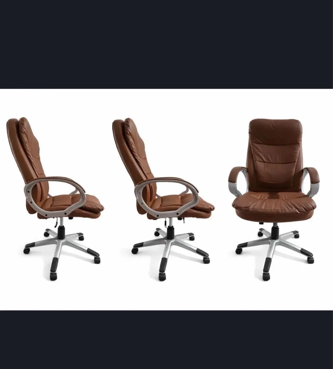 Used and well-maintained executive chair with synthetic leather
