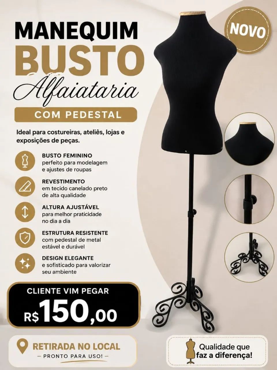 Manequim busto 