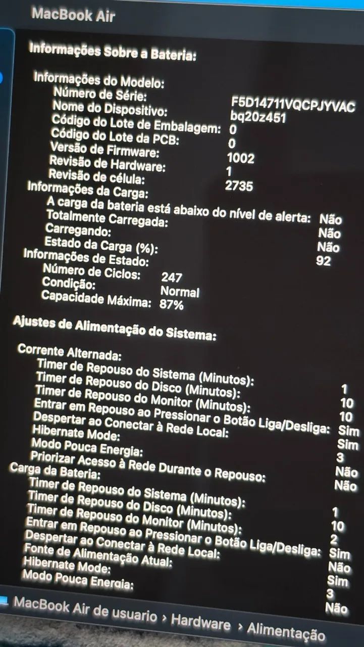 MacBook Air M1 - 87% saúde - Completo na caixa - Foto 3