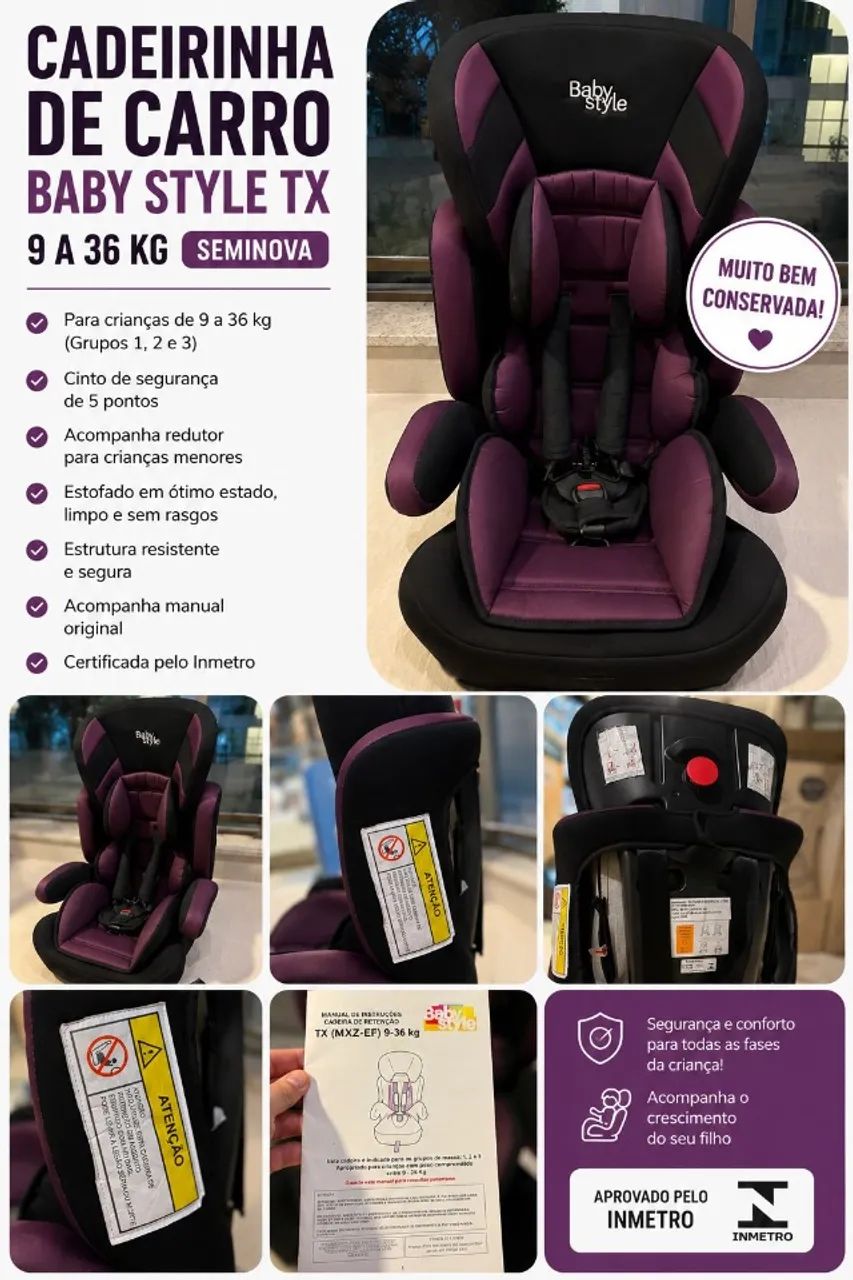 Cadeirinha de Carro Baby Style TX 9-36 kg - Seminova
