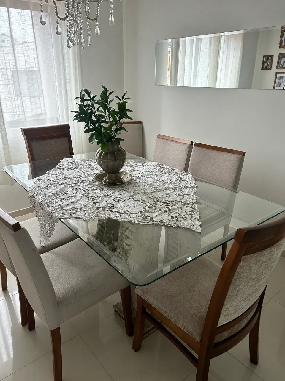 Tampo de mesa em vidro 12mm retangular  - Foto 3