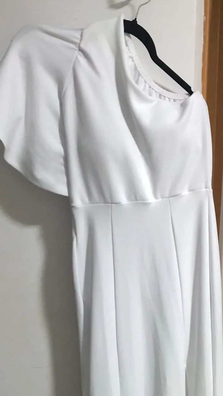 Vestido mula manca branco nunca usado tamanho único  - Foto 2