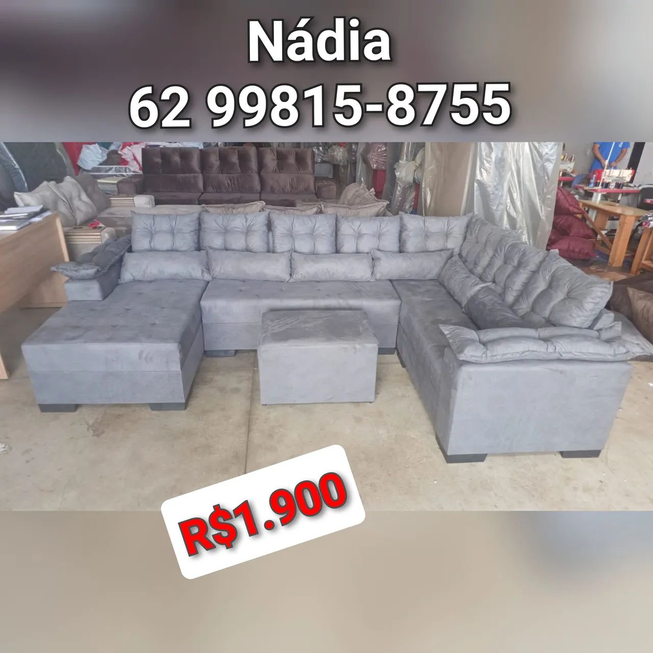 Sofá De canto com chaise em promoção 