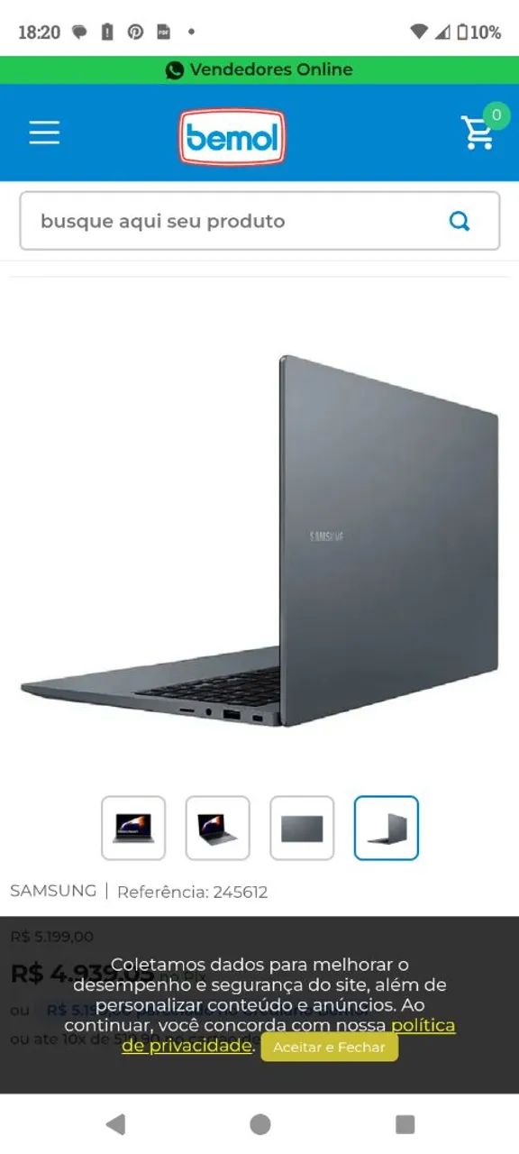 Notebook seminovo