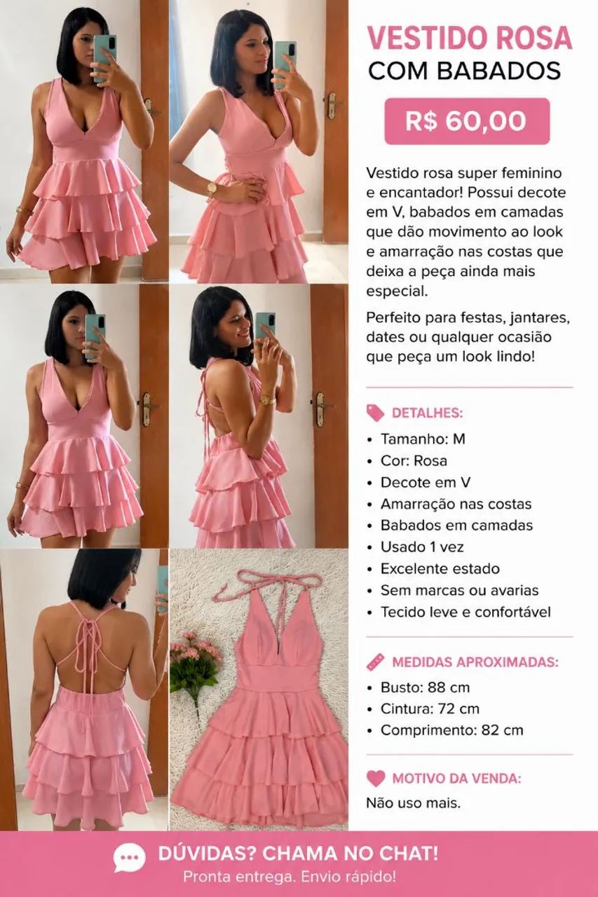 Vestido rosa  TAM (M)
