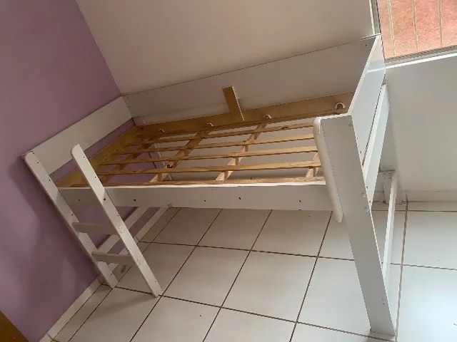 Cama solteiro com escorregador 