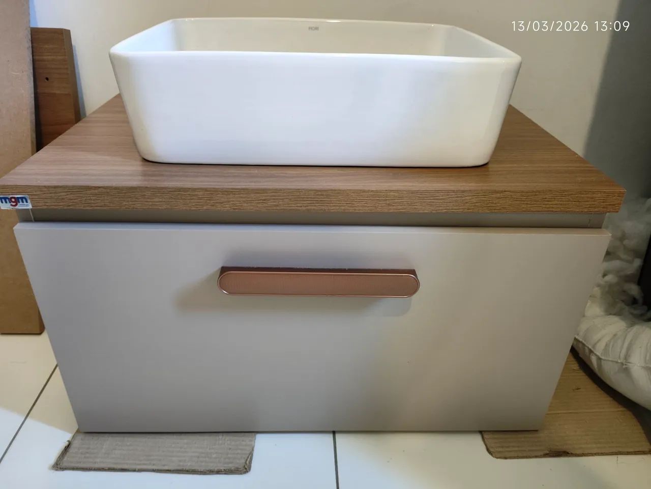 New Bathroom Cabinet + Sink!