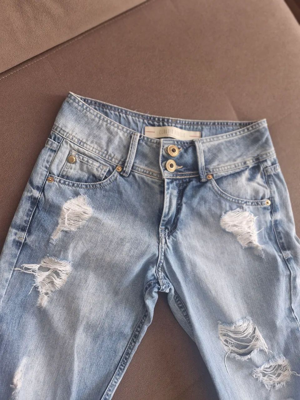 Calça jeans destroyed Cláudia Rabelo  - Foto 3