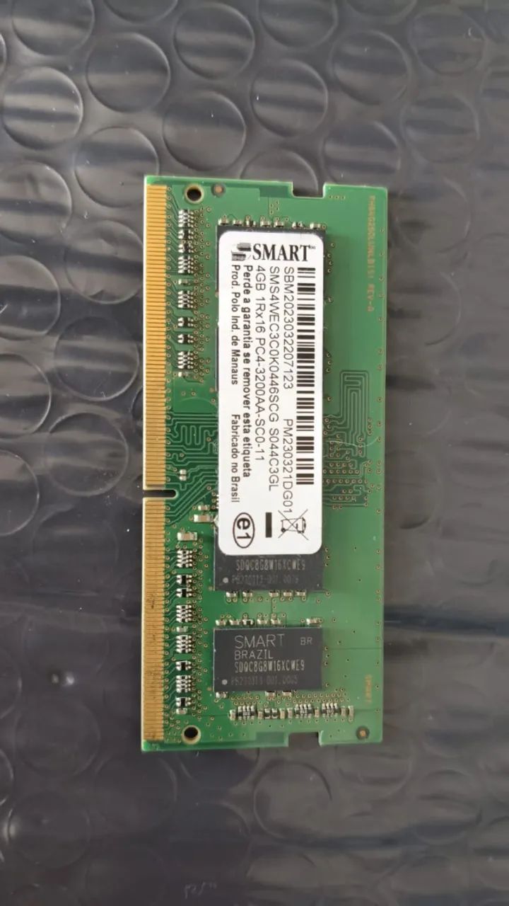 Memória RAM 4GB DDR4 3200MHz para Notebook - Smart
