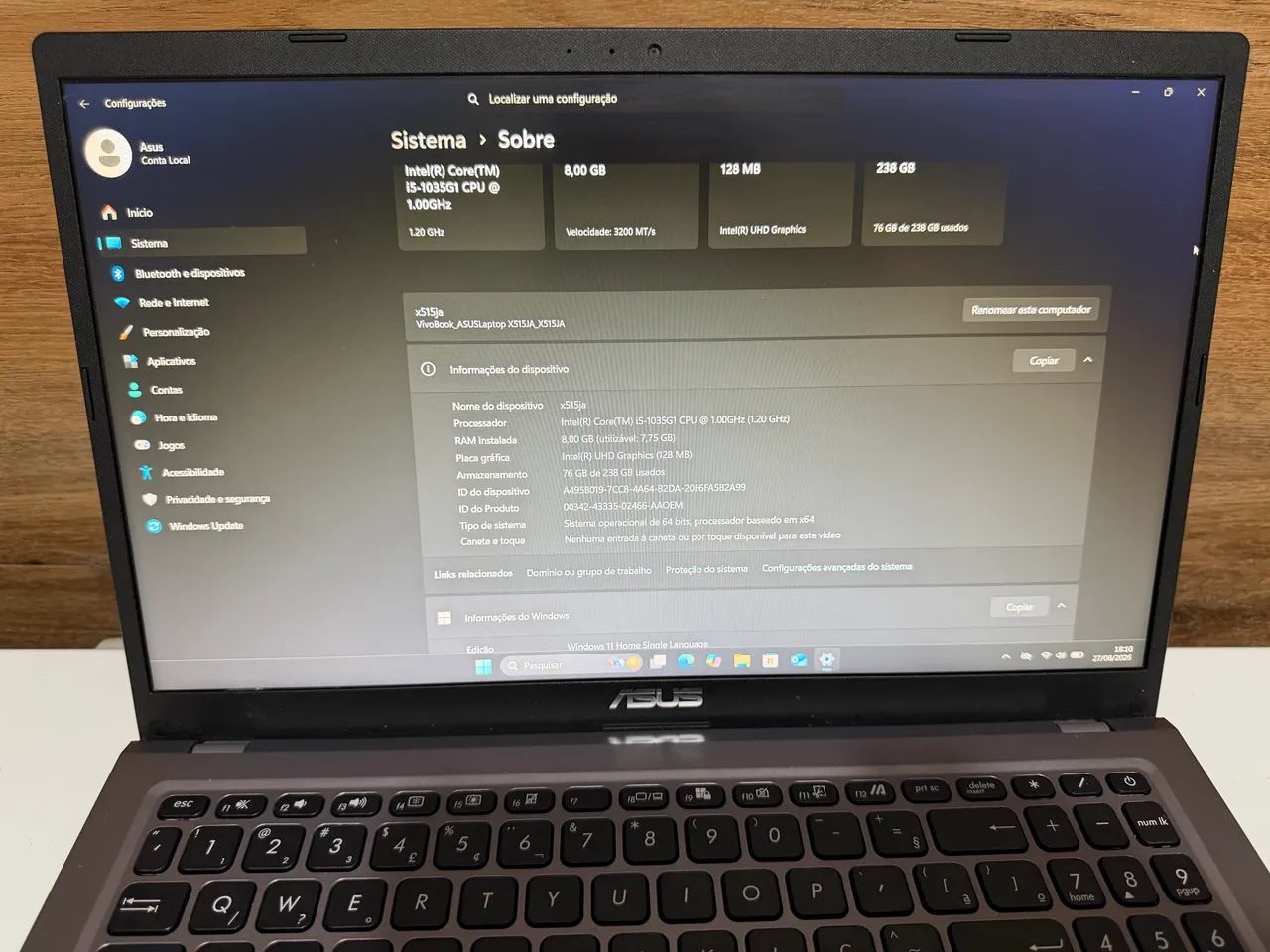Asus VivoBook x515ja-1792w - Foto 2