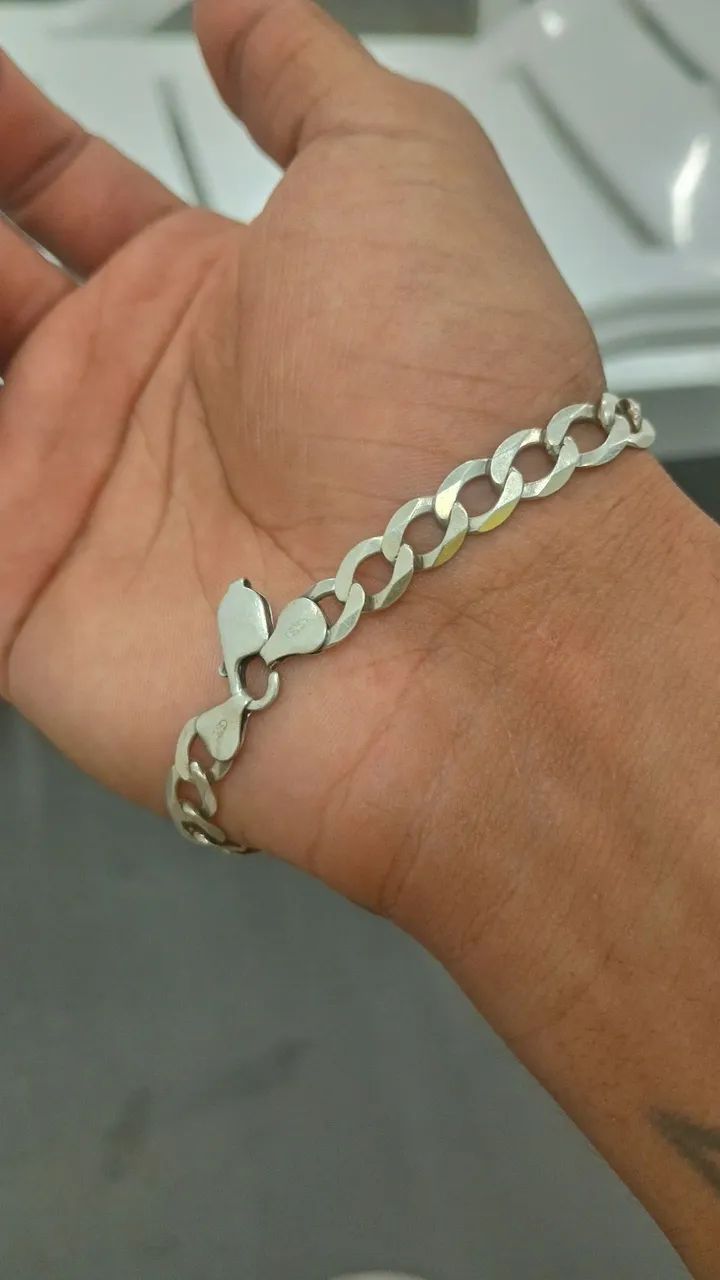 Corrente e pulseira de prata 925