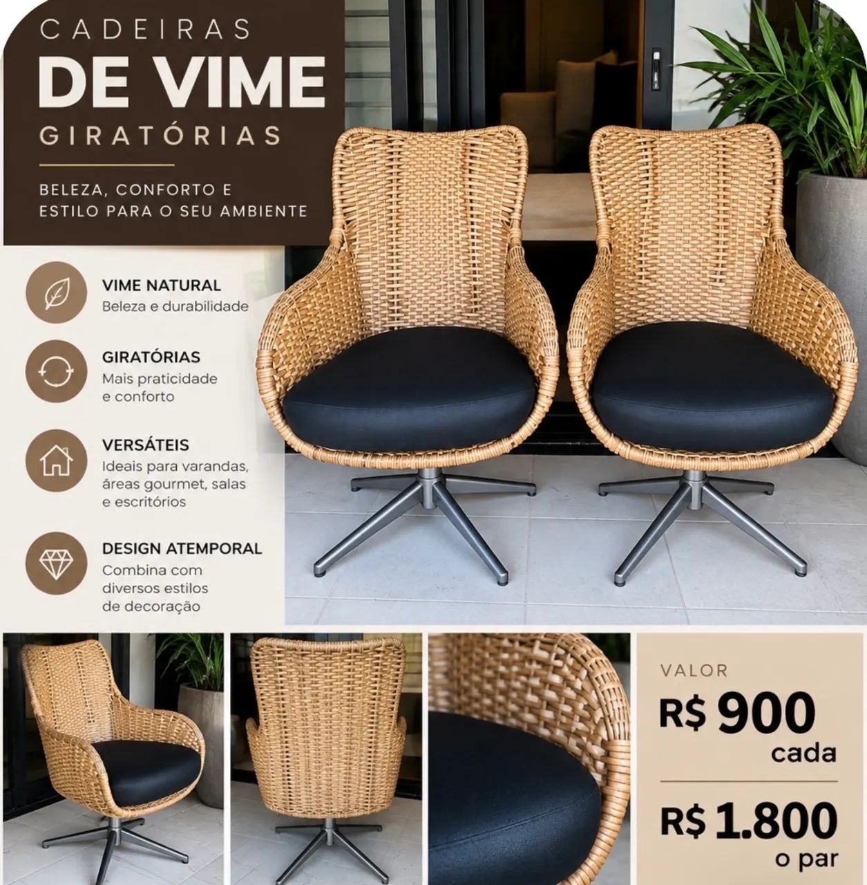 Cadeiras para area externas novissimas sem uso.. 