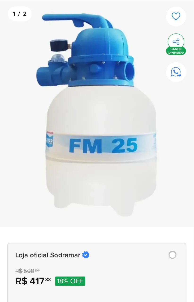Filtro De Areia Para Piscina De 6 Vias - Sodramar Fm-25 - Foto 3