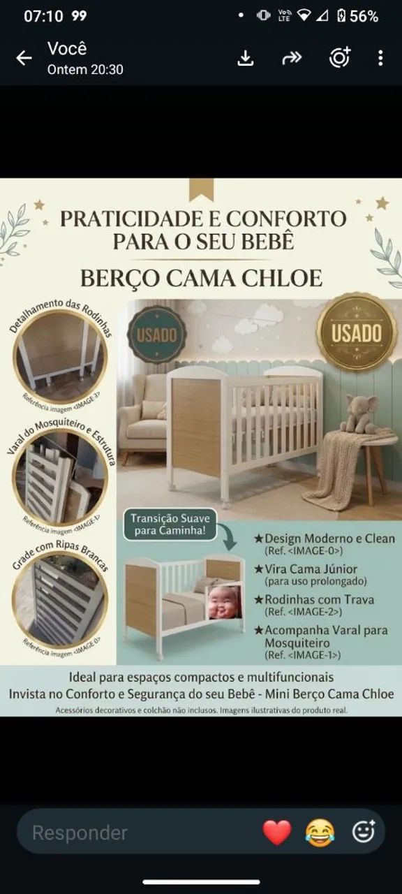 Berço cama Cloe