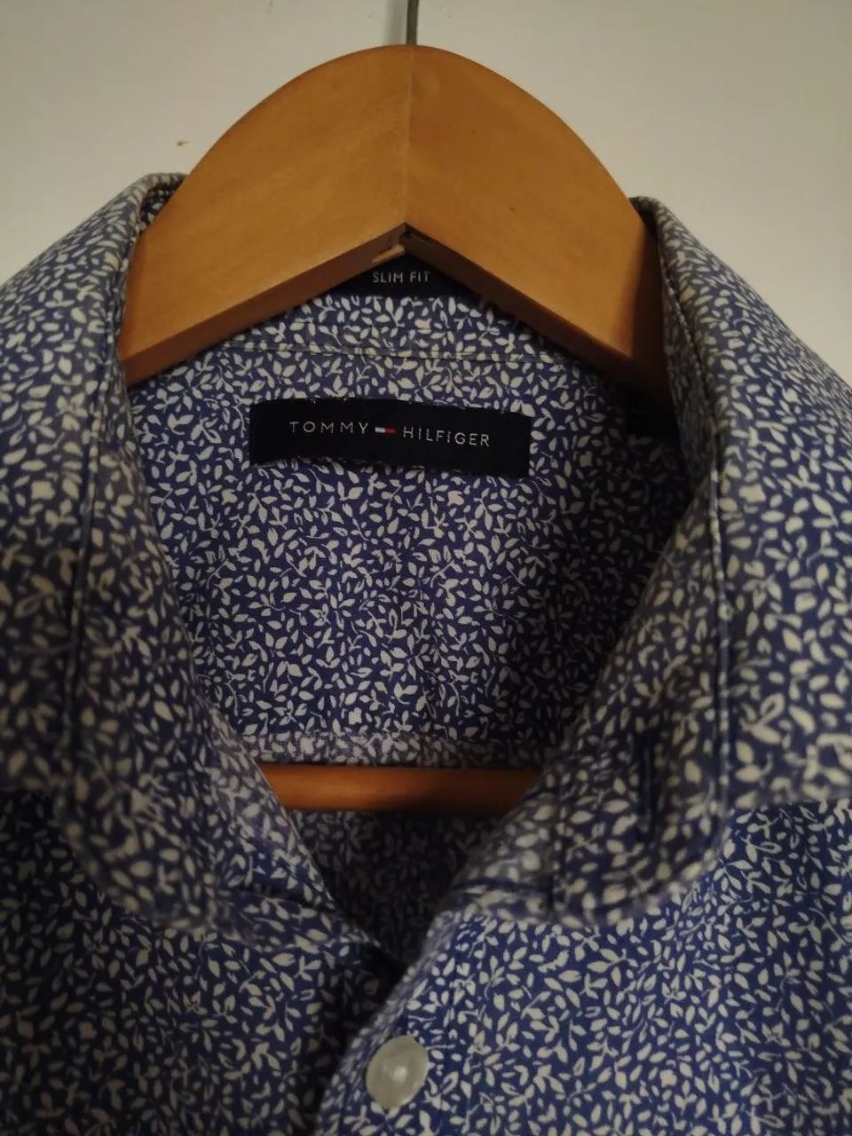 Camisa social Tommy azul e branco M  - Foto 3