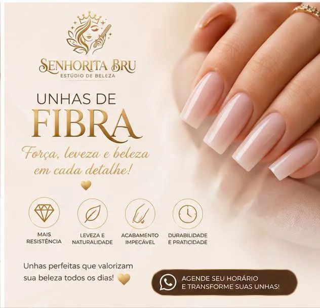 Unhas de fibra de vidro á domicílio 