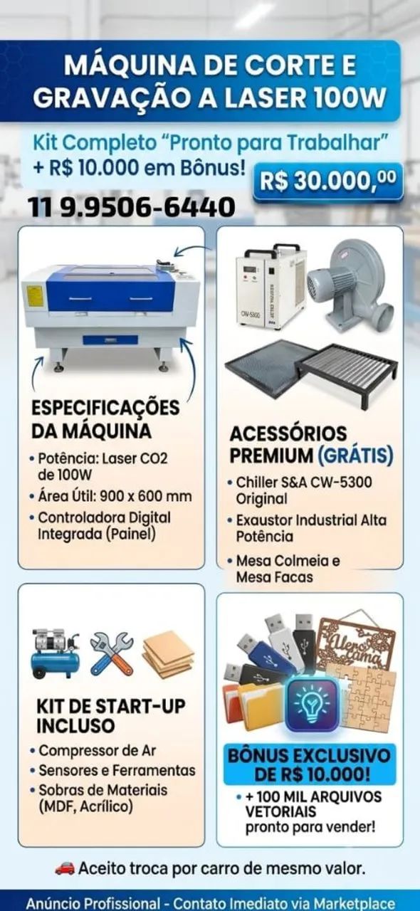 Maquina a Laser 100 Wats