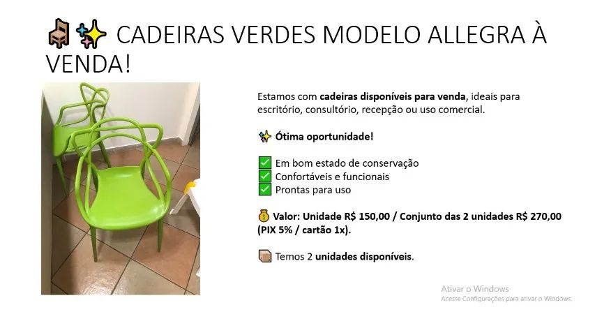 Cadeiras verdes