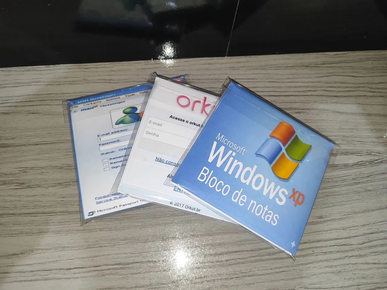 Kit com 3 blocos de nota, windows Paint, Orkut MSN Mensseger  - Foto 5