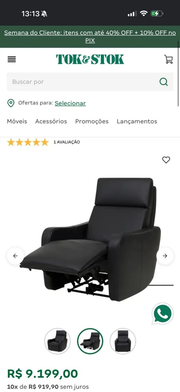 POLTRONA RECLINÁVEL ELÉTRICA - Foto 4