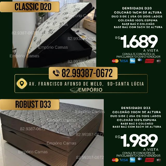 cama baú casal base e colchão molas pocket ou espuma pronta entrega consulte - Foto 3