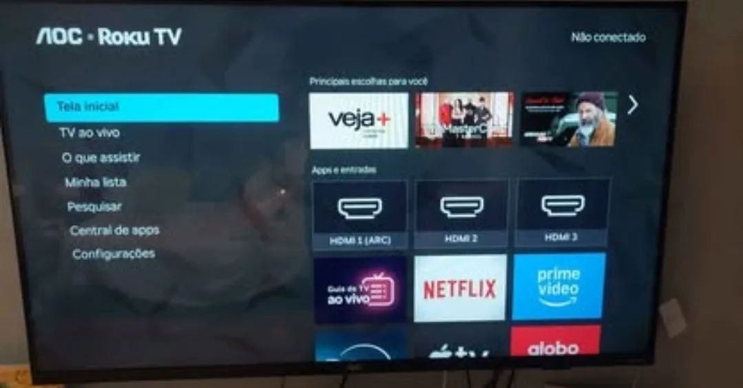 Smart TV Aoc 43" Roku TV Zerada