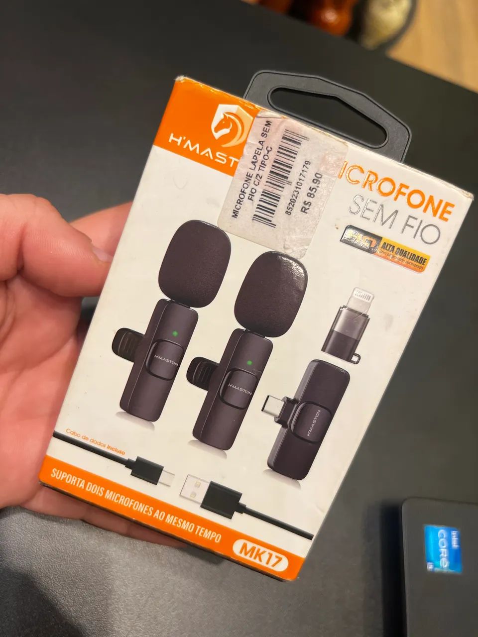 Microfone sem fio de lapela H?Maston - na caixa/funciona perfeitamente 
